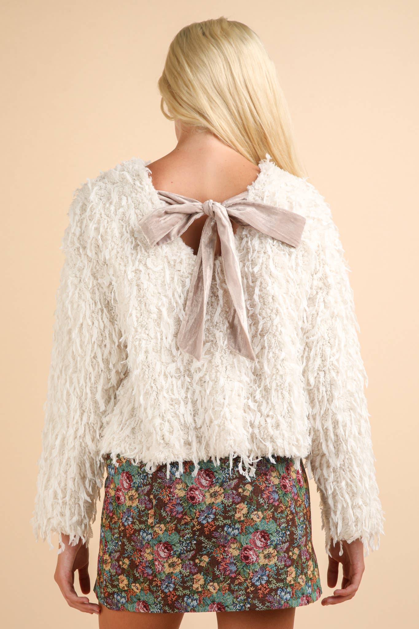 The Macey Velvet Tie Fur Sweater