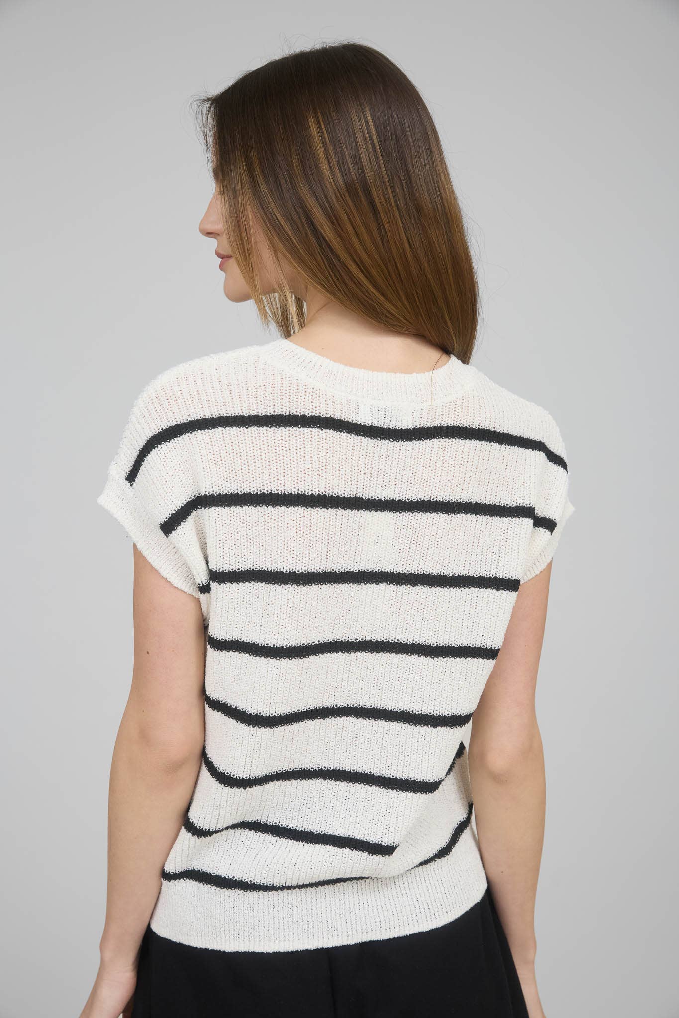 Wilmington Stripe Knit Sweater Cream
