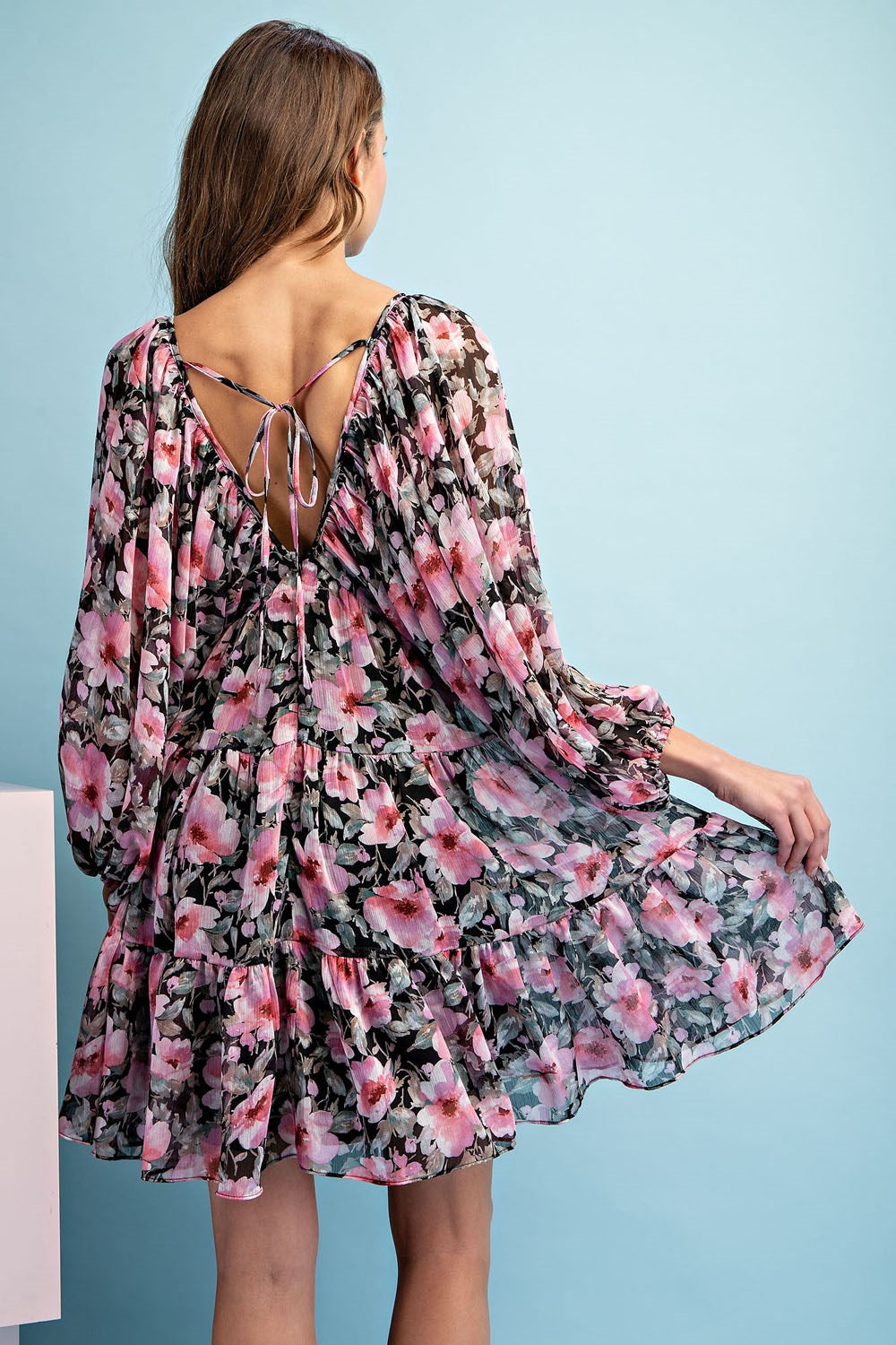 Floral V Neck Dress