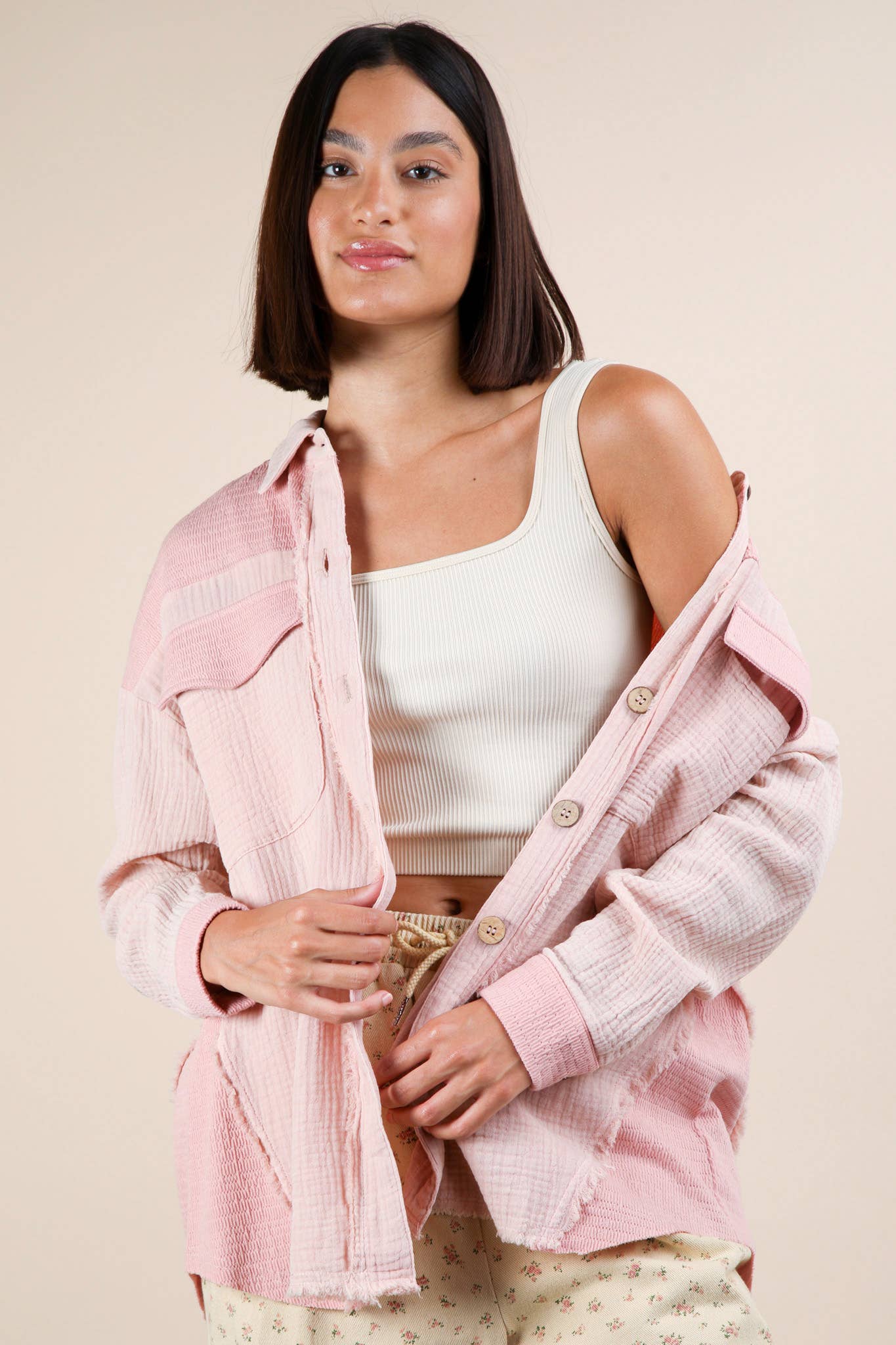 Dusty Gauze Mineral Shacket