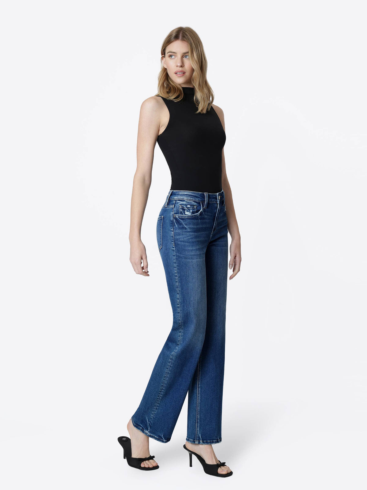Dark Wash Slim Shady Wide Jeans