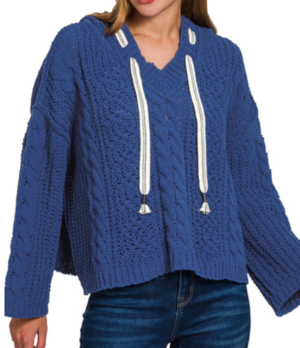 Cobalt Cable Cozy Sweater