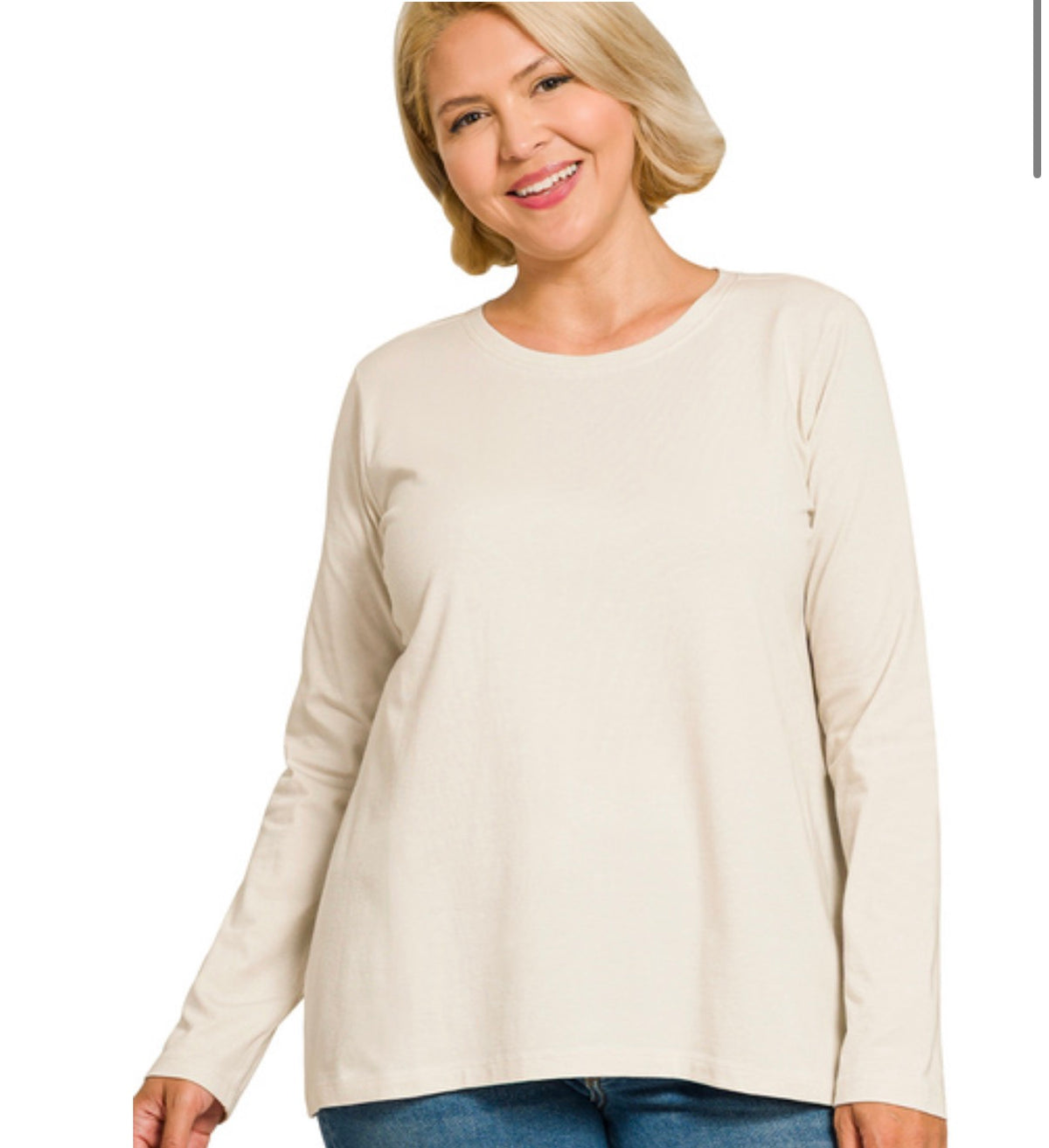 Basic Long Sleeve Tee - Bone