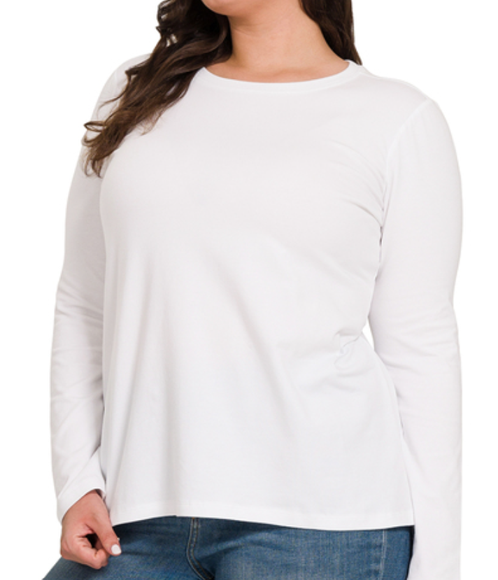 Basics Long Sleeve PLUS: White