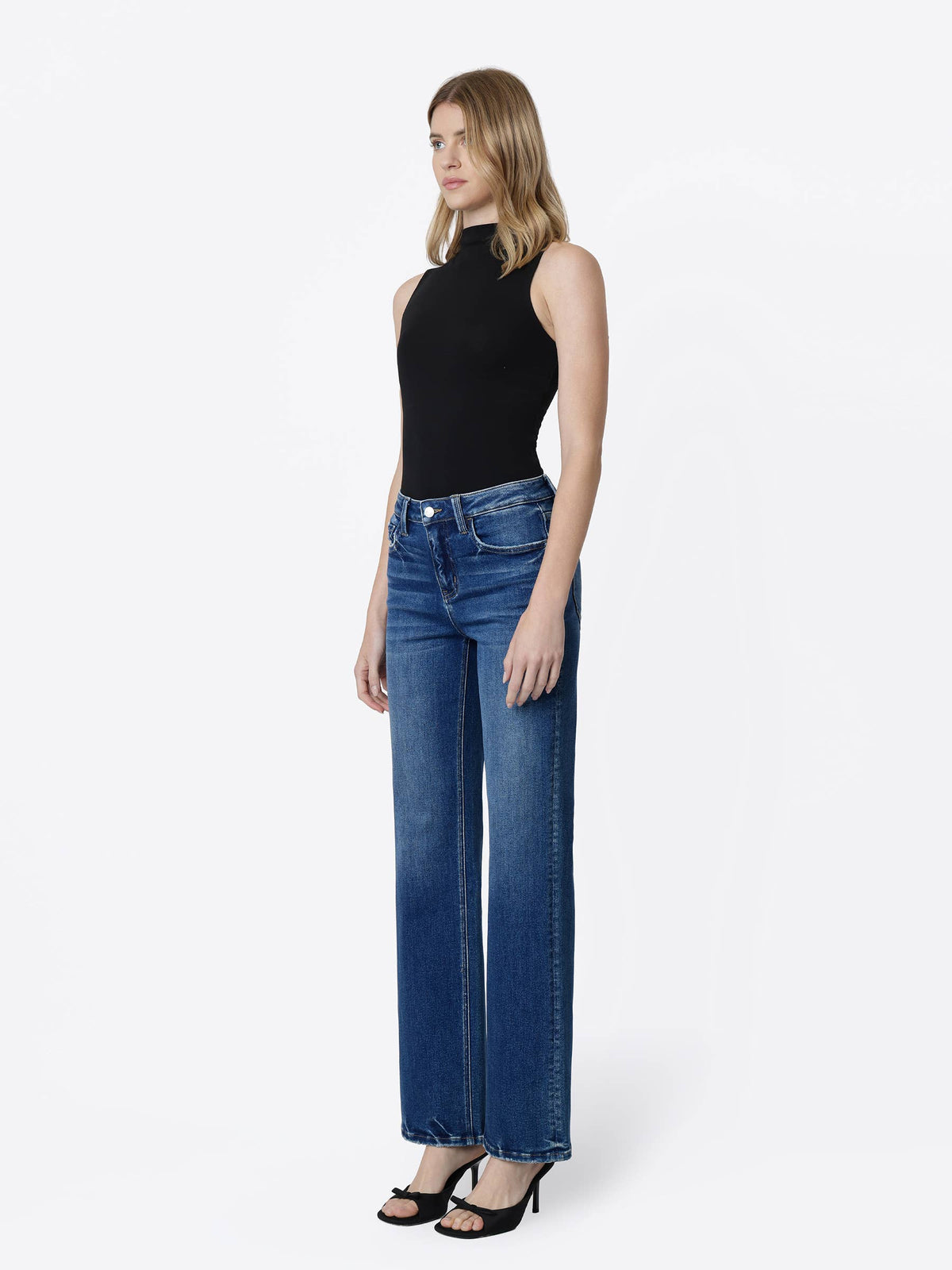 Dark Wash Slim Shady Wide Jeans