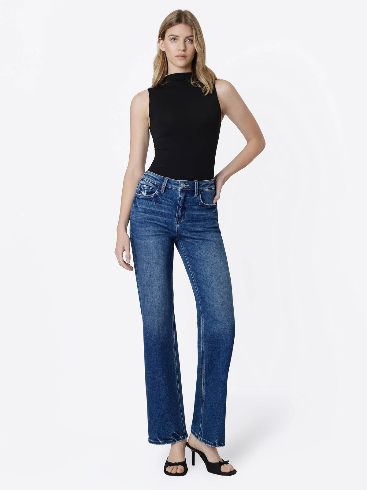 Dark Wash Slim Shady Wide Jeans