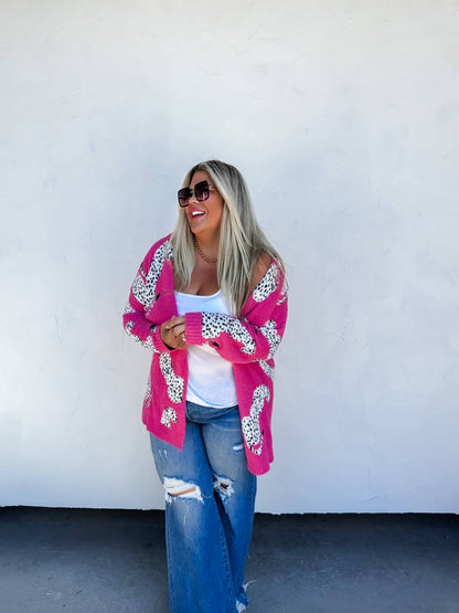 La La Leopard Cloud Cardigan