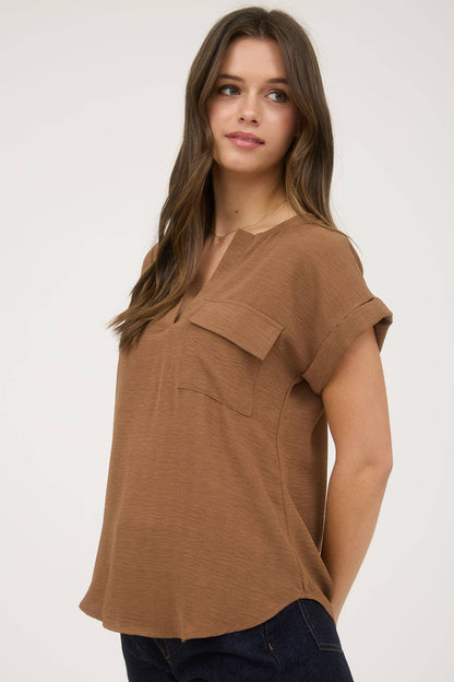 Button Tab Back Blouse