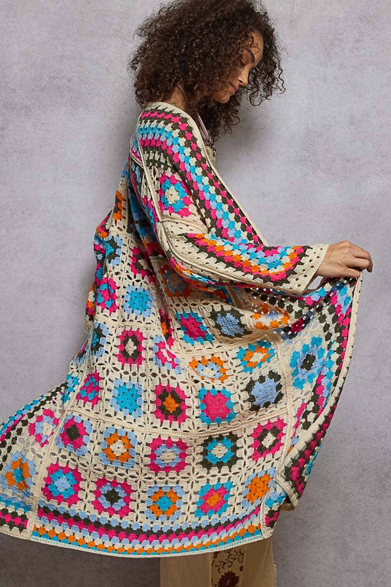 Colorful Squares Cardigan