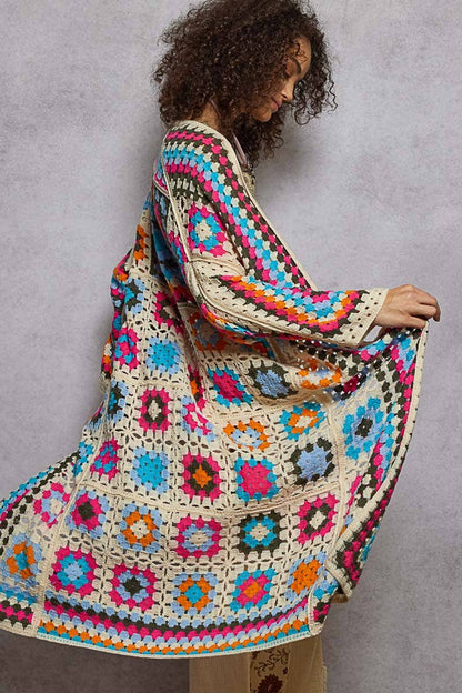 Colorful Squares Cardigan