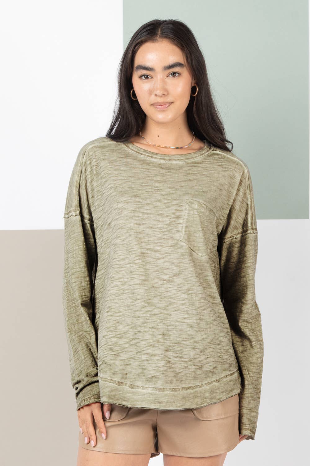 Raw Edge Detail Knit Top