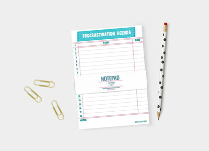 Funny To-Do List Notepad, Procrastination Agenda - 5x7