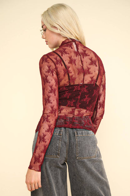Merry Measure Mesh Lace Top