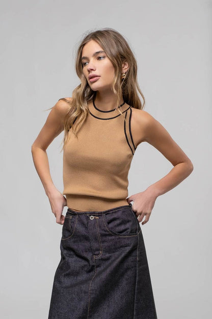 The Courtney Contrast Hight Neck
