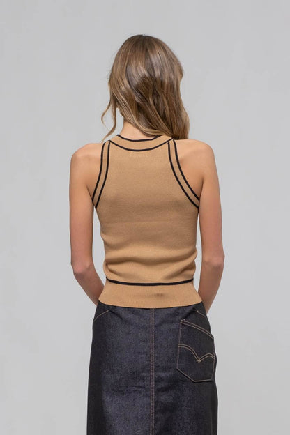 The Courtney Contrast Hight Neck