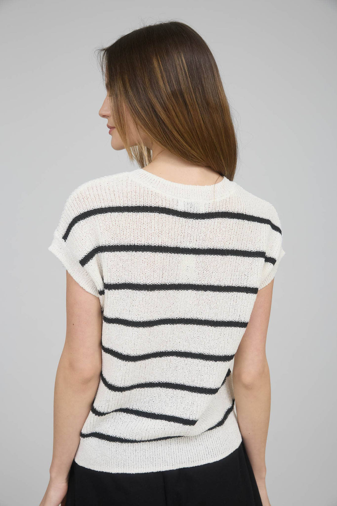 Wilmington Stripe Knit Sweater Cream