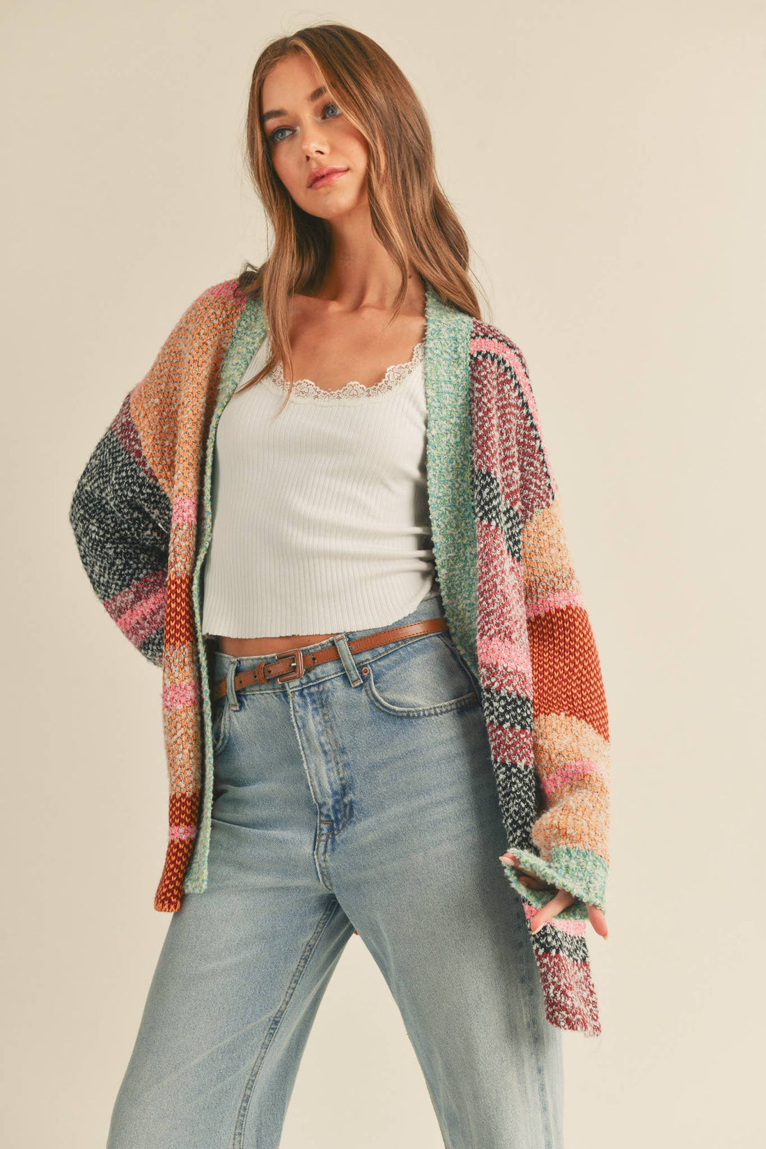 Oversize Colorblock Cardigan
