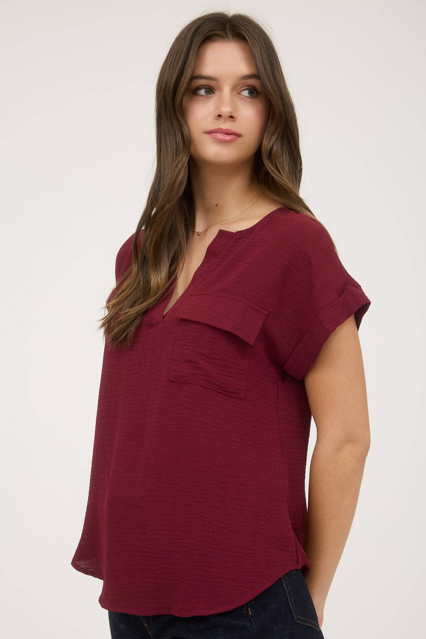 Button Tab Back Blouse
