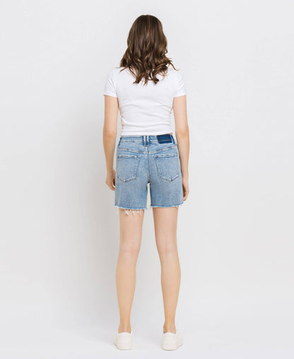 Rachael Raw Hem Midi Shorts