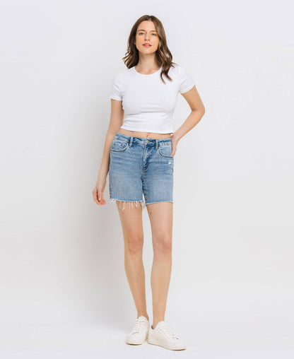 Rachael Raw Hem Midi Shorts