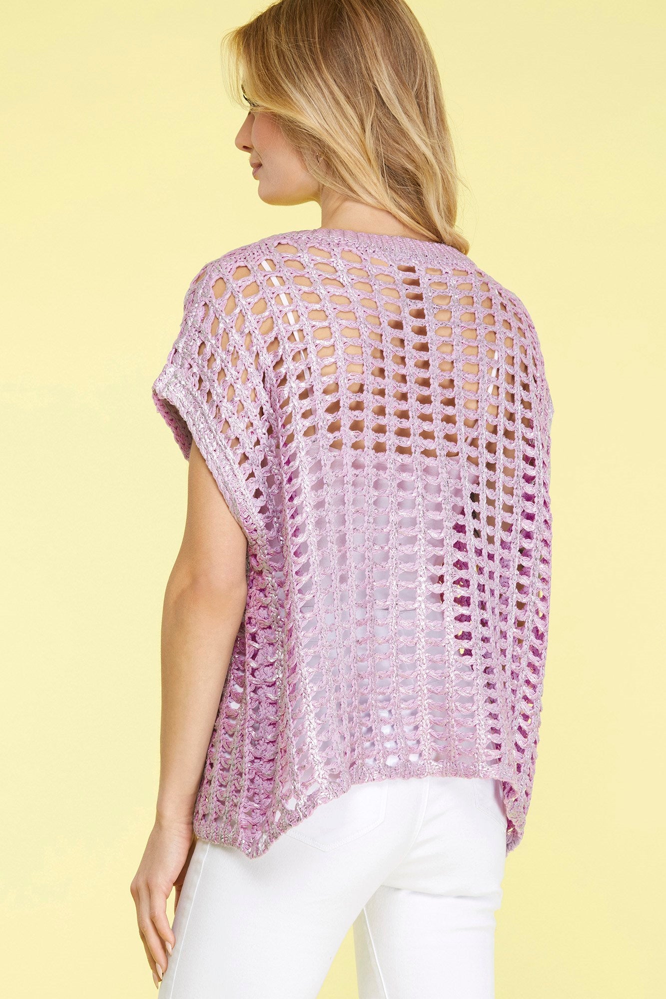 Lilac Petals Shimmer Crochet Top