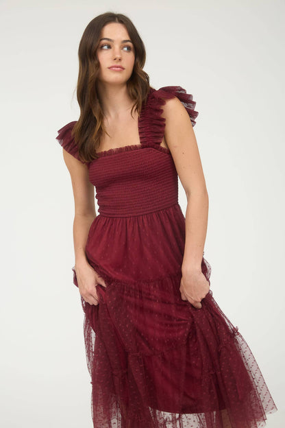 Crimson Tide Chiffon Smocked Dress