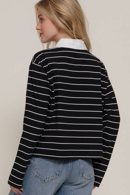 Stripe Cotton Polo Shirt