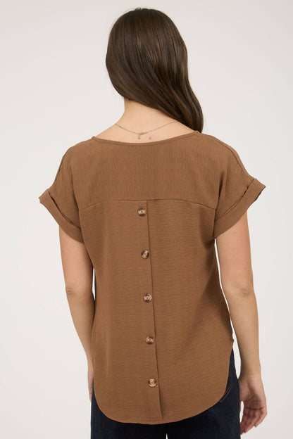 Button Tab Back Blouse