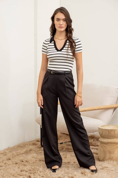 Sully Striped Collared Knit