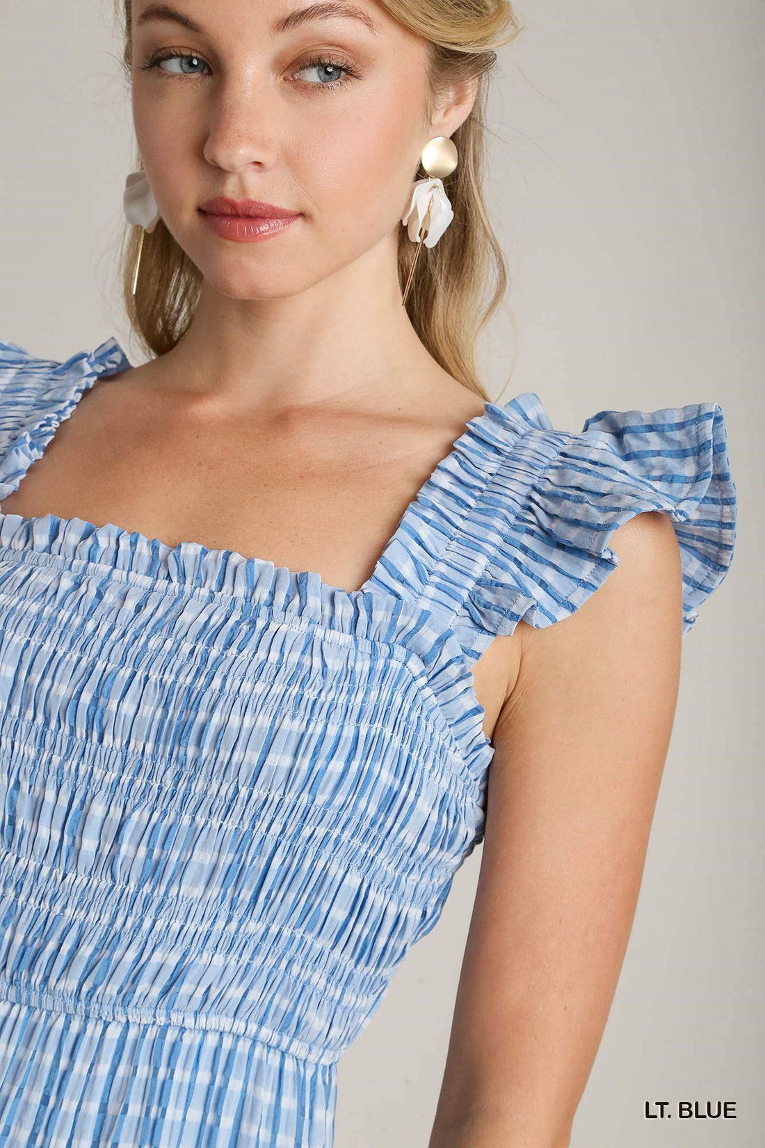 Flirty Seersucker Smocked A-Line Dress