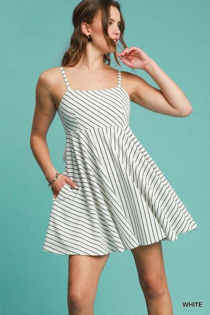 Stripe Sleeveless Mini Dress