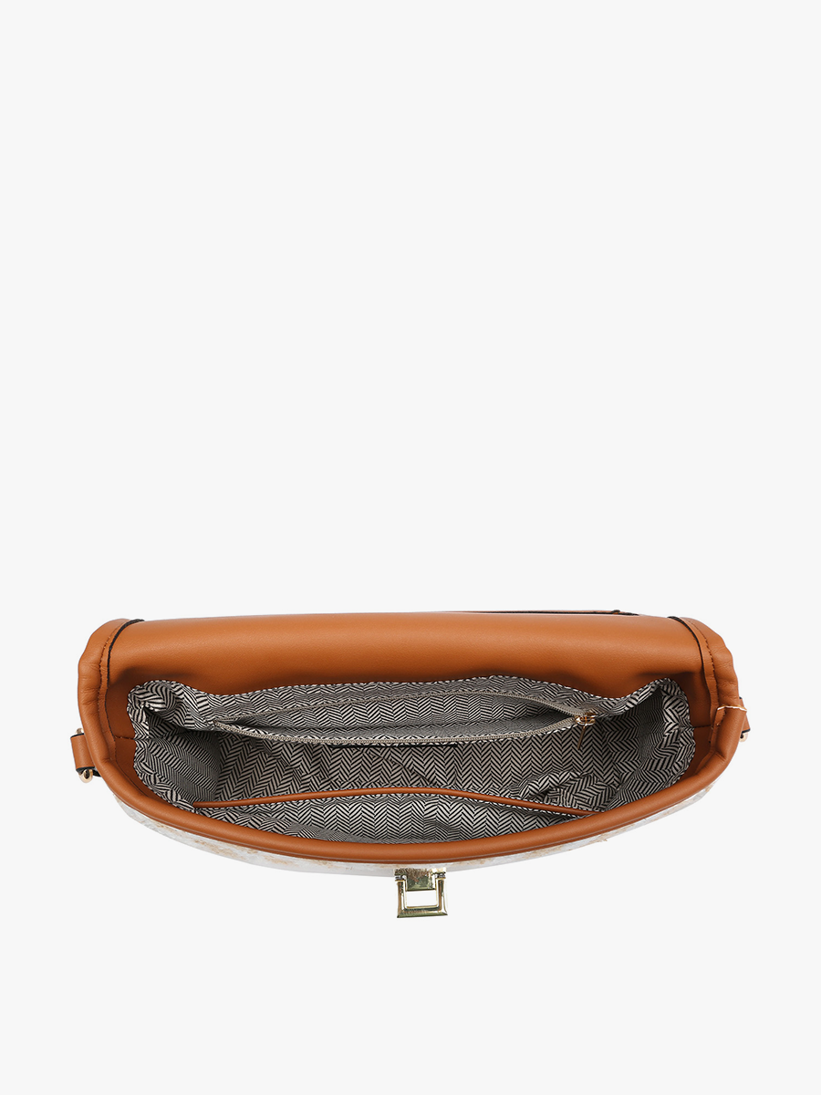 Elodie Houndstooth Crossbody-Grey