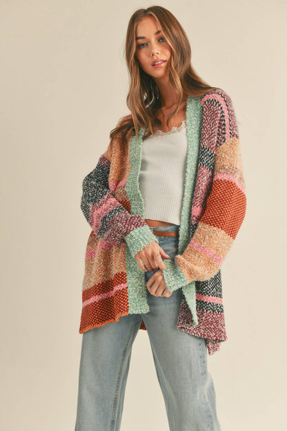 Oversize Colorblock Cardigan