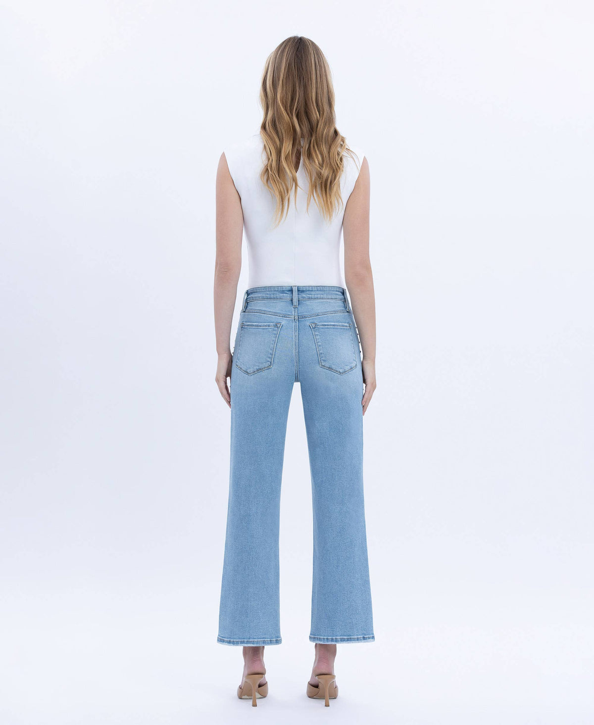 High Rise Stud Ankle Denim