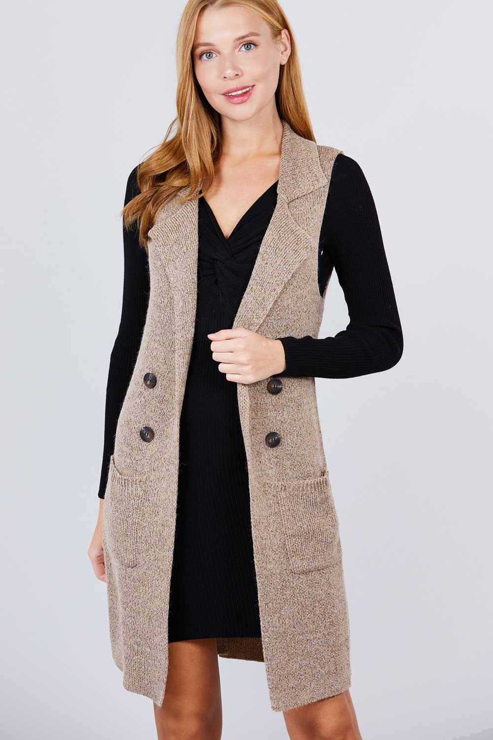 Long Sweater Vest Mocha