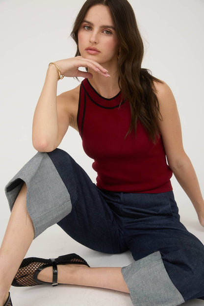 The Courtney Contrast Hight Neck