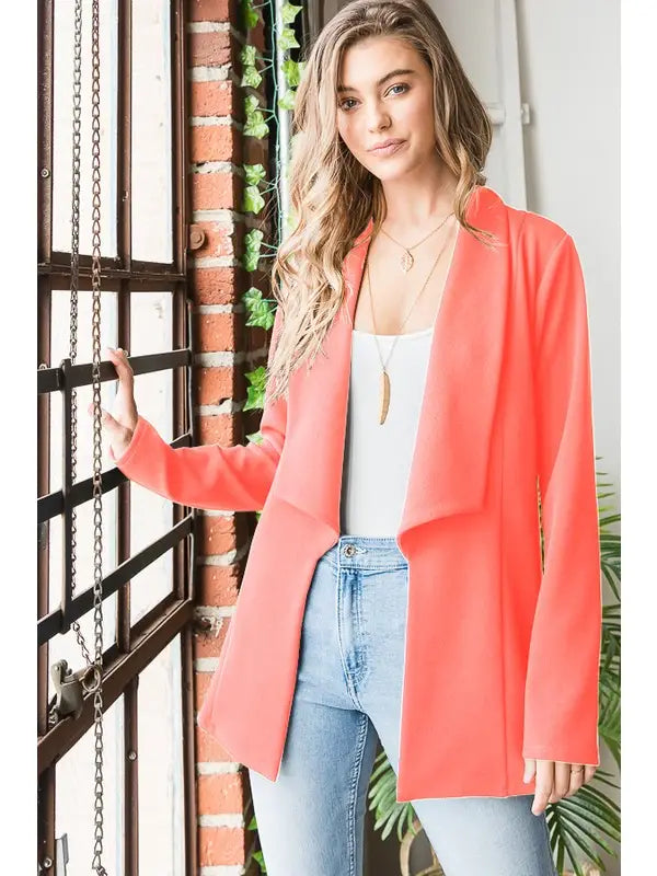 Noelle Neon Coral Blazer