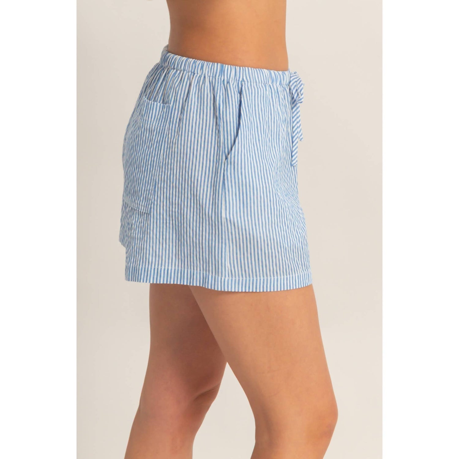 Striped Drawstring Waist Shorts