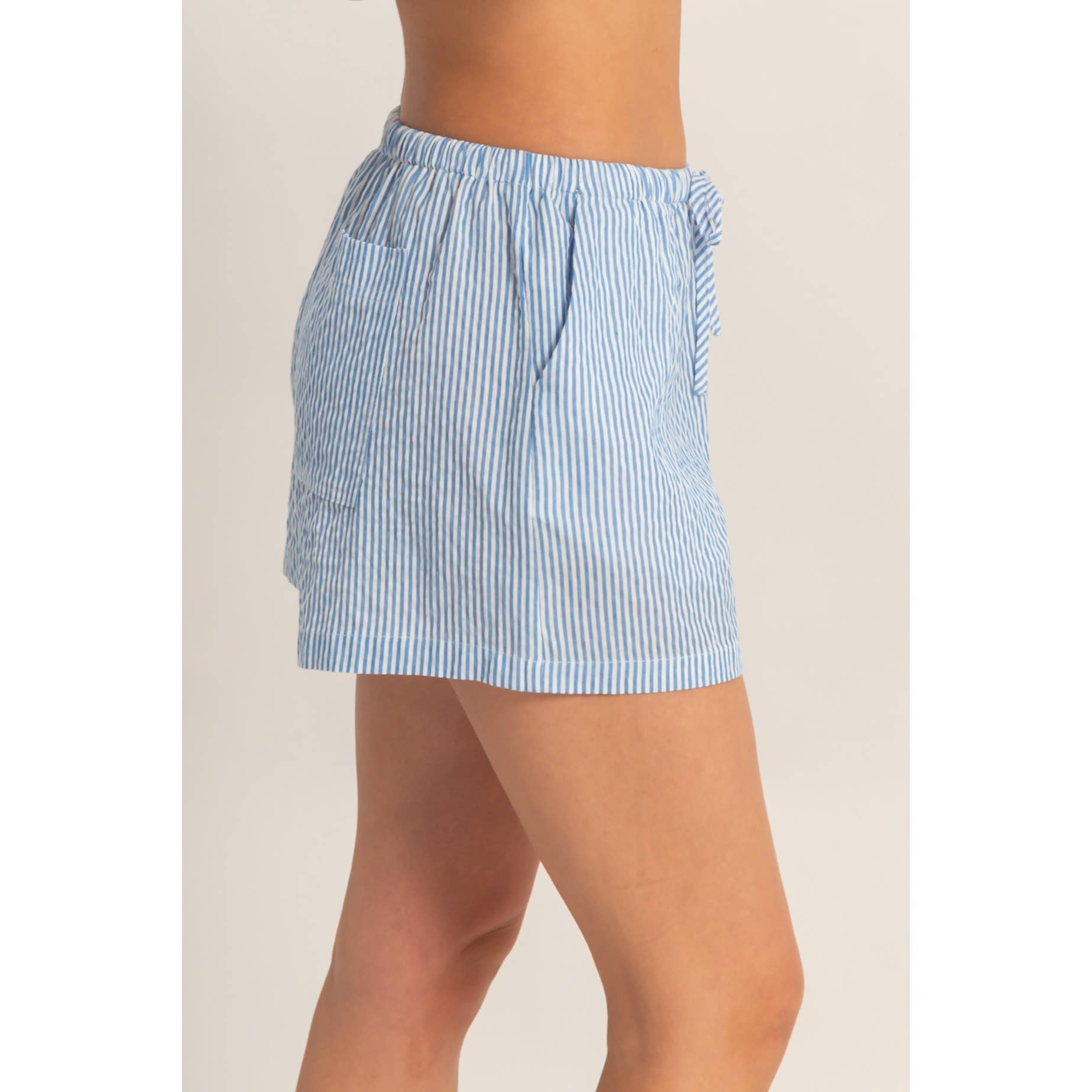 Striped Drawstring Waist Shorts