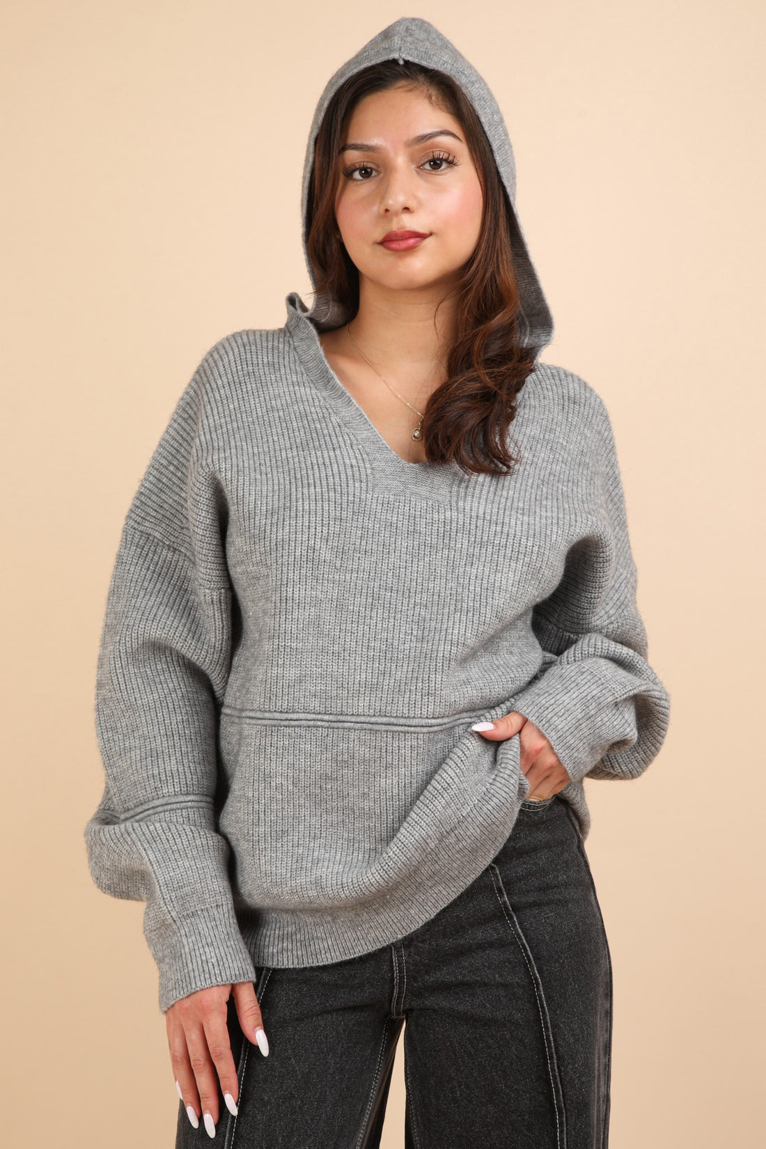 Cozy Heather Hooded Sweater