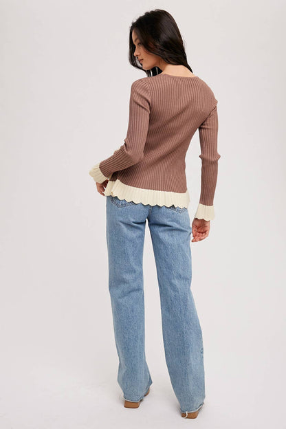 Flirty Side Ruffle Sweater