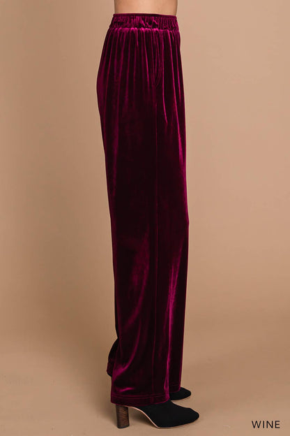 Away In a Manger Velvet Pant - CABERNET