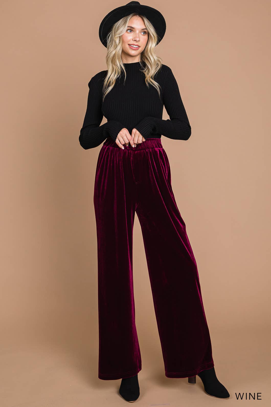 Away In a Manger Velvet Pant - CABERNET