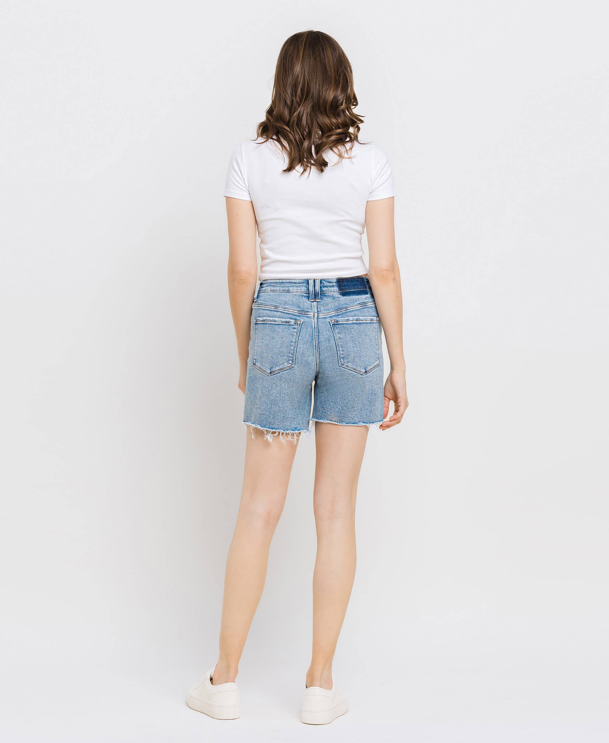Rachael Raw Hem Midi Shorts
