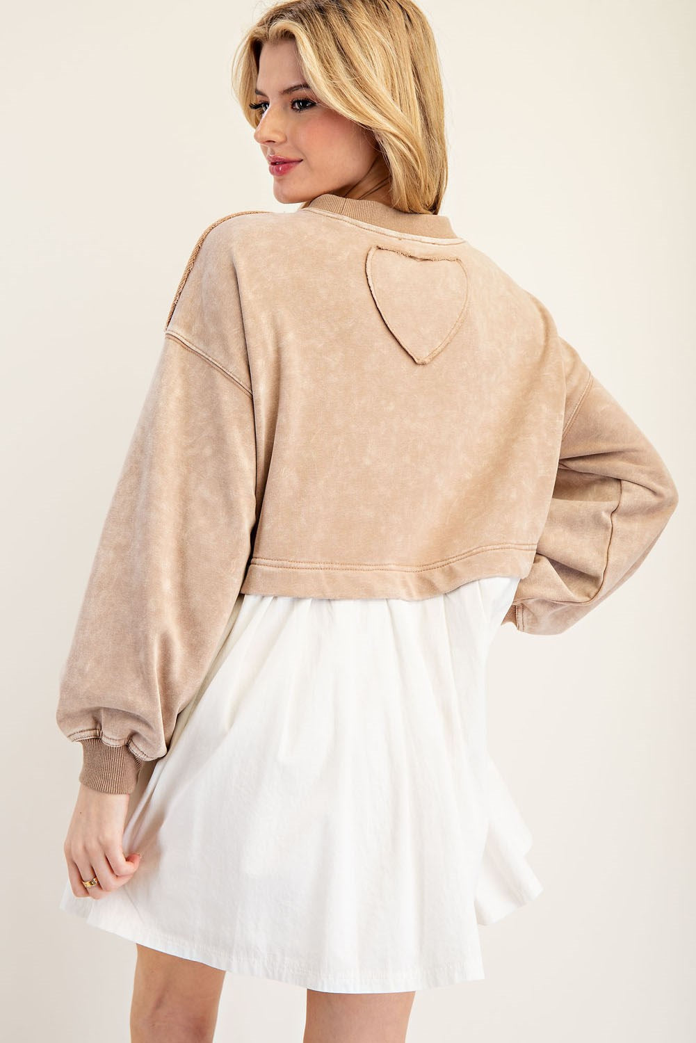 Multi media Tan Sweatshirt Dress