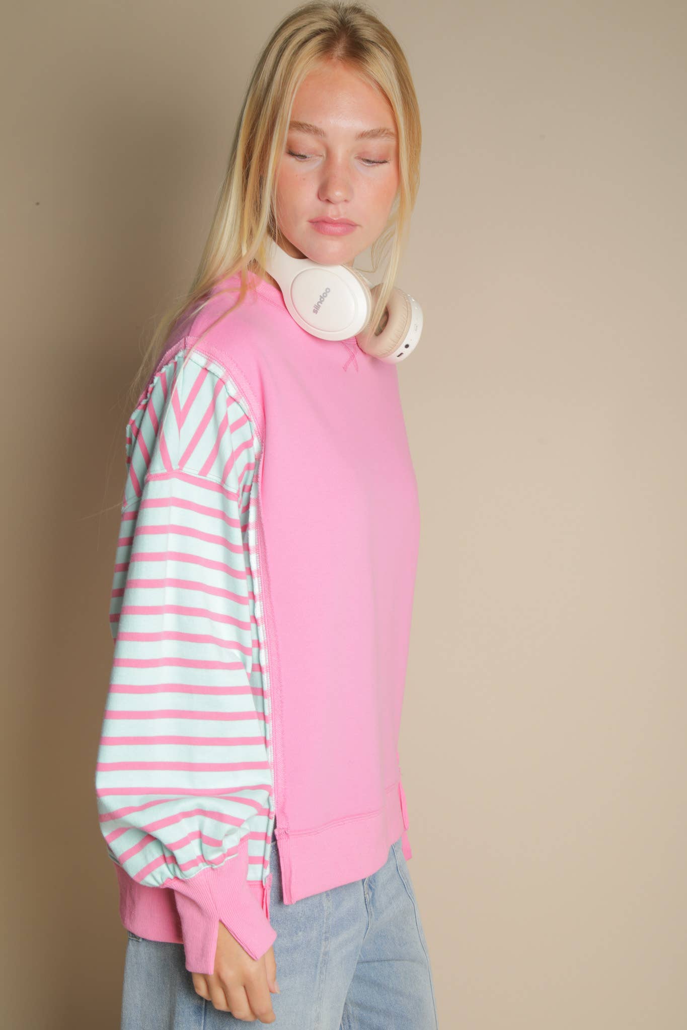 Oversized Striped Casual Knit Top