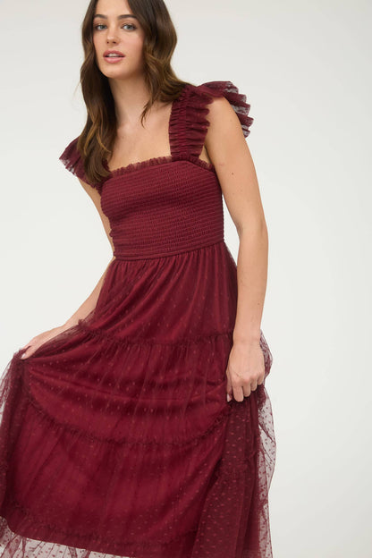 Crimson Tide Chiffon Smocked Dress