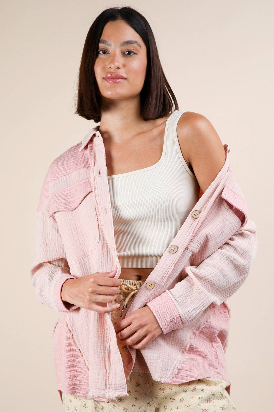 Dusty Gauze Mineral Shacket