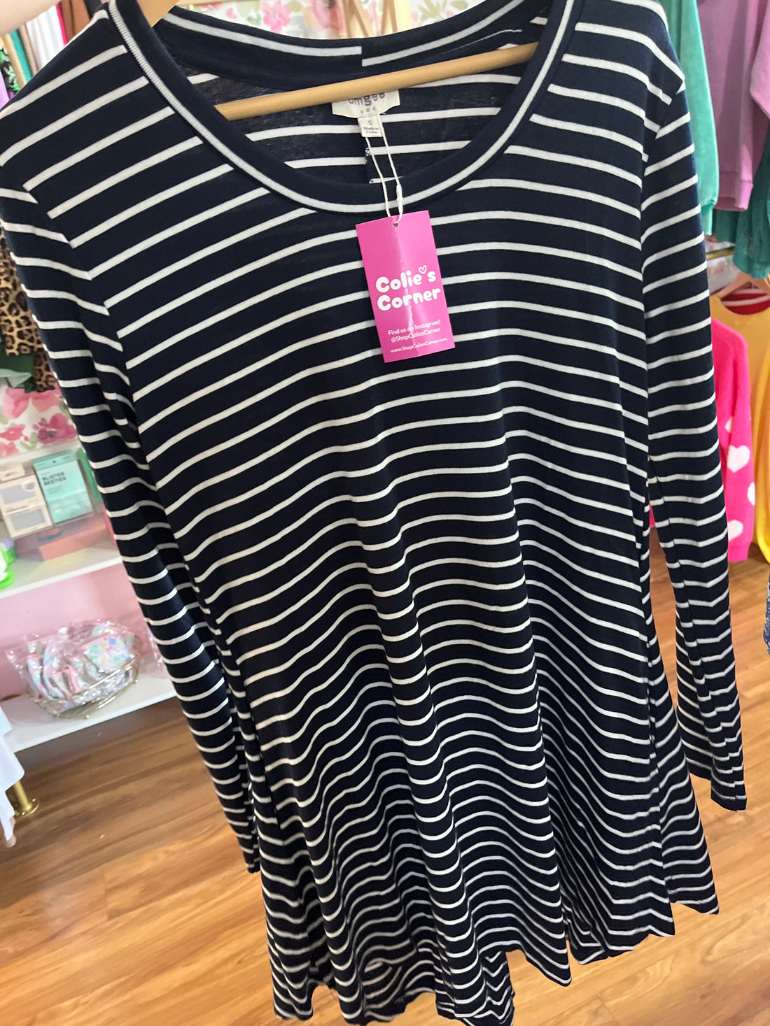 Navy Stripe Swing with Pockets