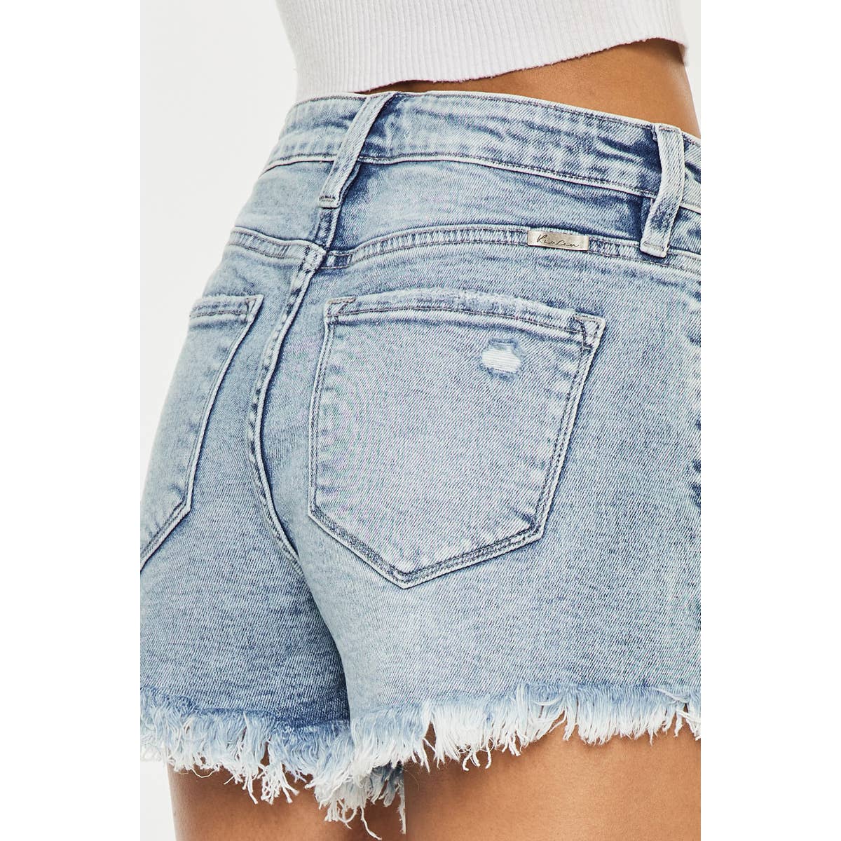 Stonewash Raw Hem Shorts